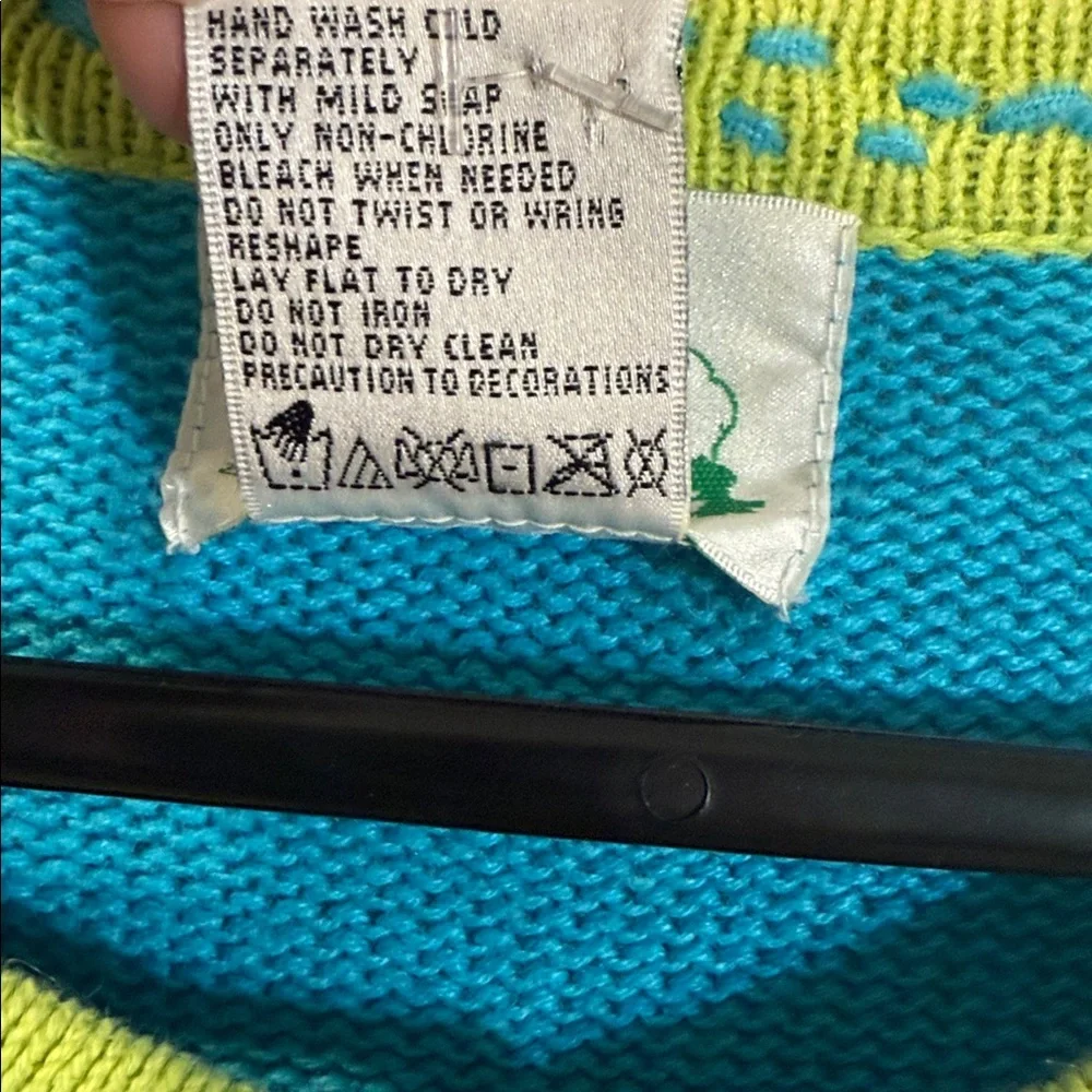 Vintage Quacker Factory Mermaid Ocean Fish Clam Beaded Long Sleeve Sweater large - Picture 3 of 4